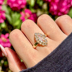 Antique Victorian Diamond Navette Cluster Ring 2ct Of Diamond