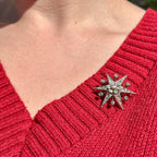 Antique Victorian Diamond Star Brooch Silver 15ct Gold