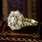 Victorian Style Diamond Cluster Ring 2.4ct Total