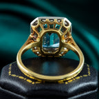 Art Deco Zircon Diamond Ring 5ct Blue Zircon 