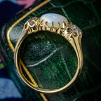 Antique Victorian Opal Diamond Trilogy Ring 