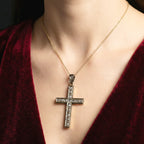 Antique Victorian Diamond Cross Pendant 18ct Gold 3ct Total