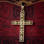 Antique Victorian Diamond Cross Pendant 18ct Gold 3ct Total