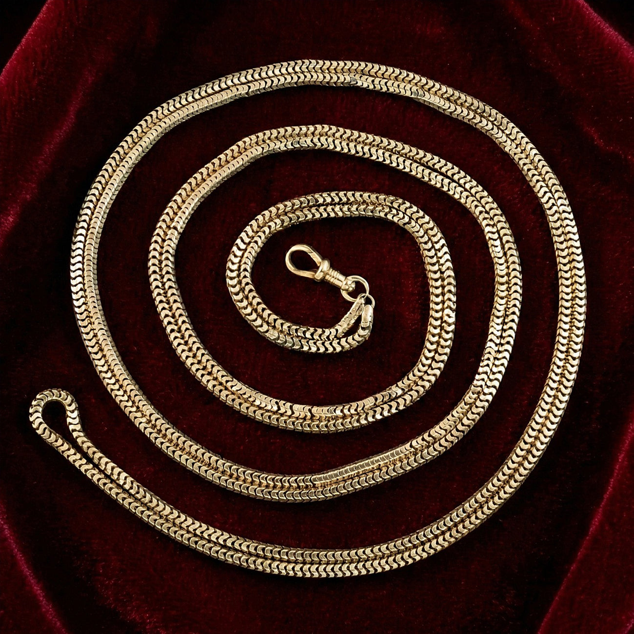 Antique Victorian Snake Guard Chain 9ct Gold