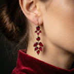 Antique Georgian Garnet Drop Earrings 18ct Gold
