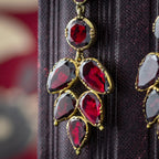 Antique Georgian Garnet Drop Earrings 18ct Gold