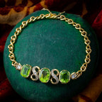 Antique Victorian Peridot Diamond Bracelet 18ct Gold