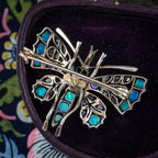 Antique Victorian Butterfly Brooch Diamond Opal Ruby