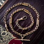 Antique Victorian Albert Chain Necklace 9ct Gold 17.8 Inch