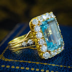 Vintage Aquamarine Diamond Cocktail Ring 8ct Aqua