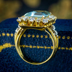 Vintage Aquamarine Diamond Cocktail Ring 8ct Aqua
