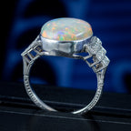 Vintage Opal Diamond Ring Art Deco Revival 5.5ct Opal