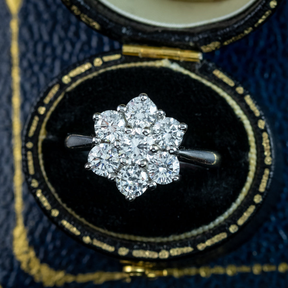 Edwardian Style Diamond Cluster Daisy Ring 1.88ct Total