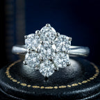 Edwardian Style Diamond Cluster Daisy Ring 1.88ct Total