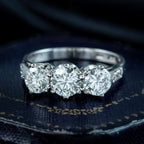Edwardian Style Diamond Trilogy Ring 1.8ct Total