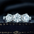 Edwardian Style Diamond Trilogy Ring 1.8ct Total