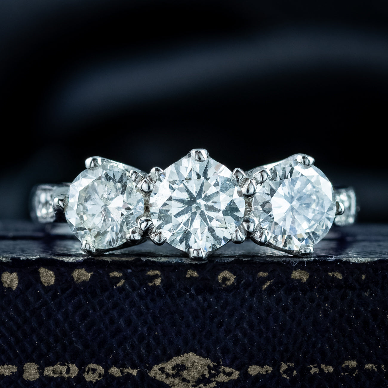 Edwardian Style Diamond Trilogy Ring 1.8ct Total