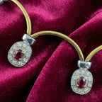 Vintage Ruby Diamond Collar Necklace Two Tone 18ct Gold