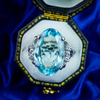 Vintage Aquamarine Diamond Cocktail Ring 7.5ct Aqua