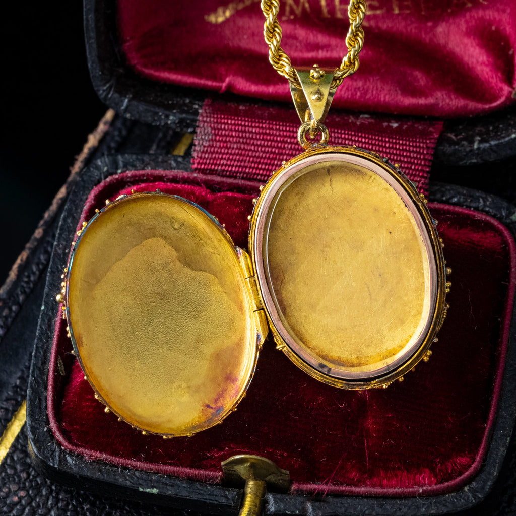 Antique Victorian Locket Necklace 15ct Gold