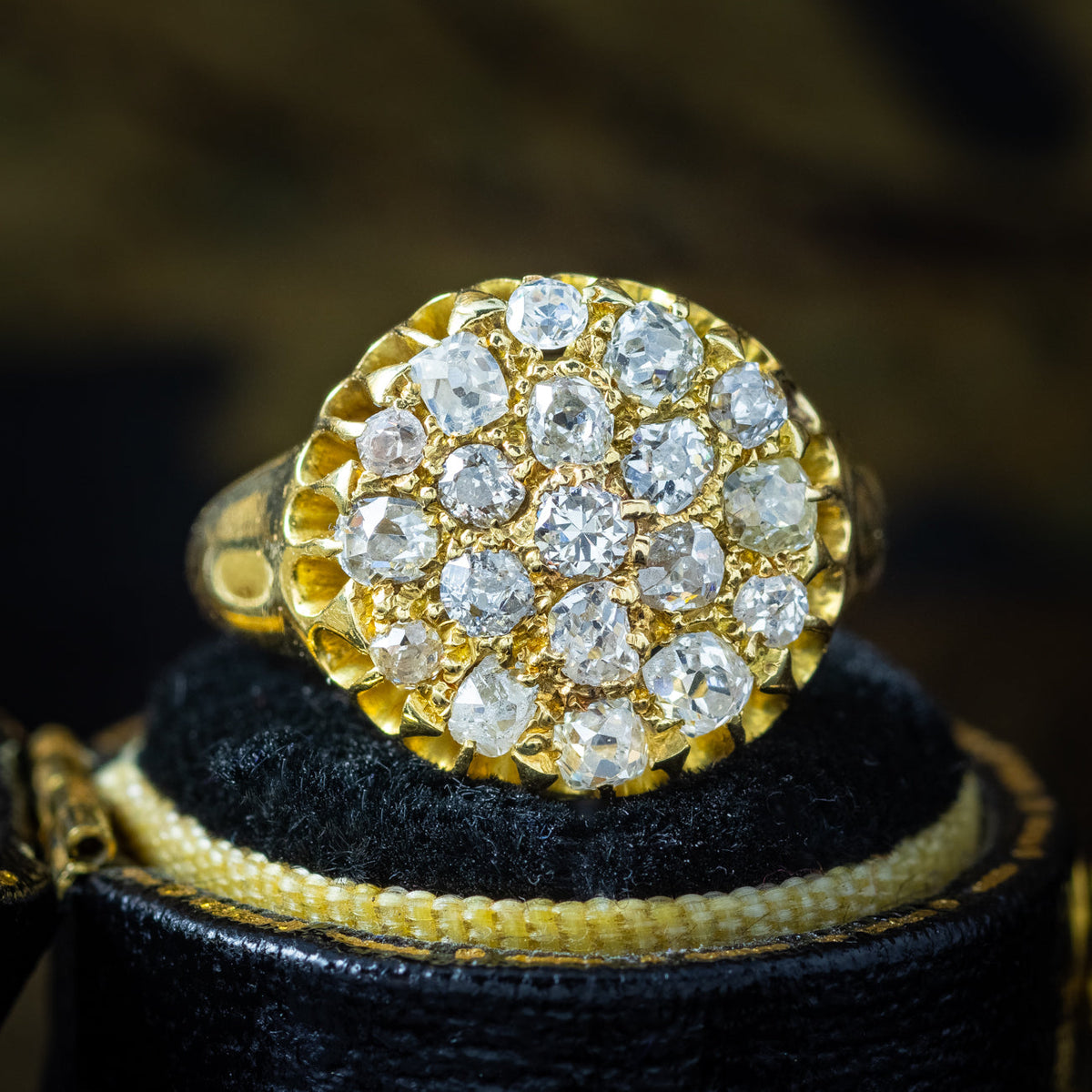 Antique Victorian Diamond Cluster Ring 1.2ct Total Dated 1841