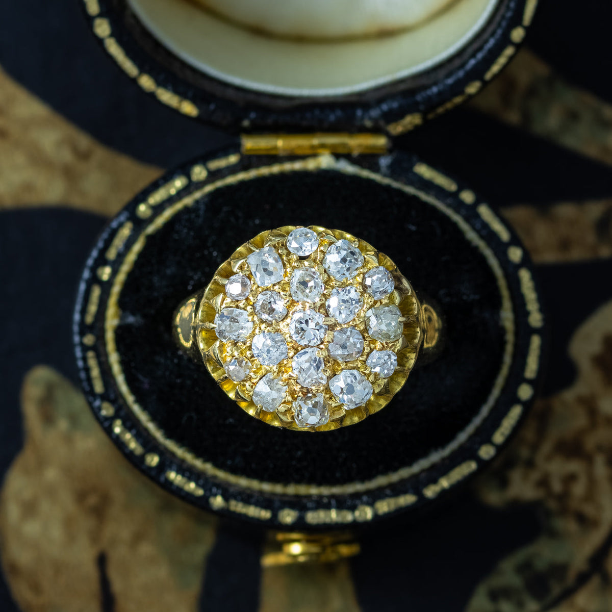 Antique Victorian Diamond Cluster Ring 1.2ct Total Dated 1841