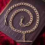 Antique Victorian Rollerball Albert Chain 9ct Rose Gold 16 Inch Dated 1900