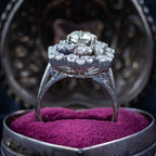 Vintage Diamond Rosette Cluster Cocktail Ring 4ct Total