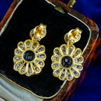 Edwardian Style Aquamarine Diamond Earrings 18ct Gold 2ct Aquas