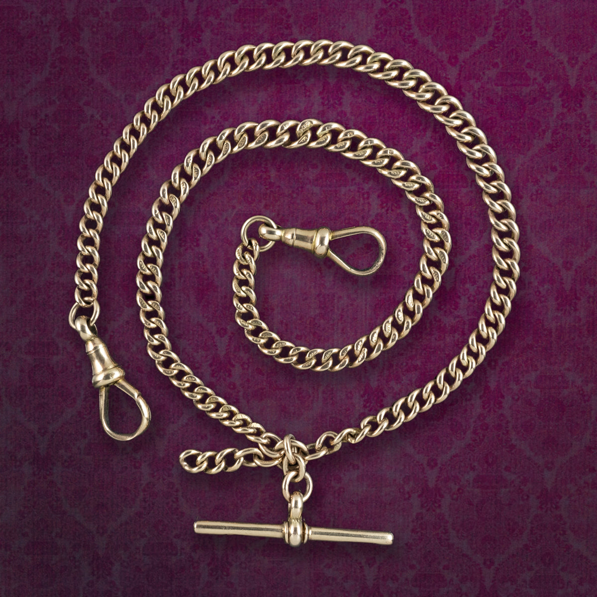 Antique Art Deco Albert Chain 9ct Gold Dated 1922  Main image