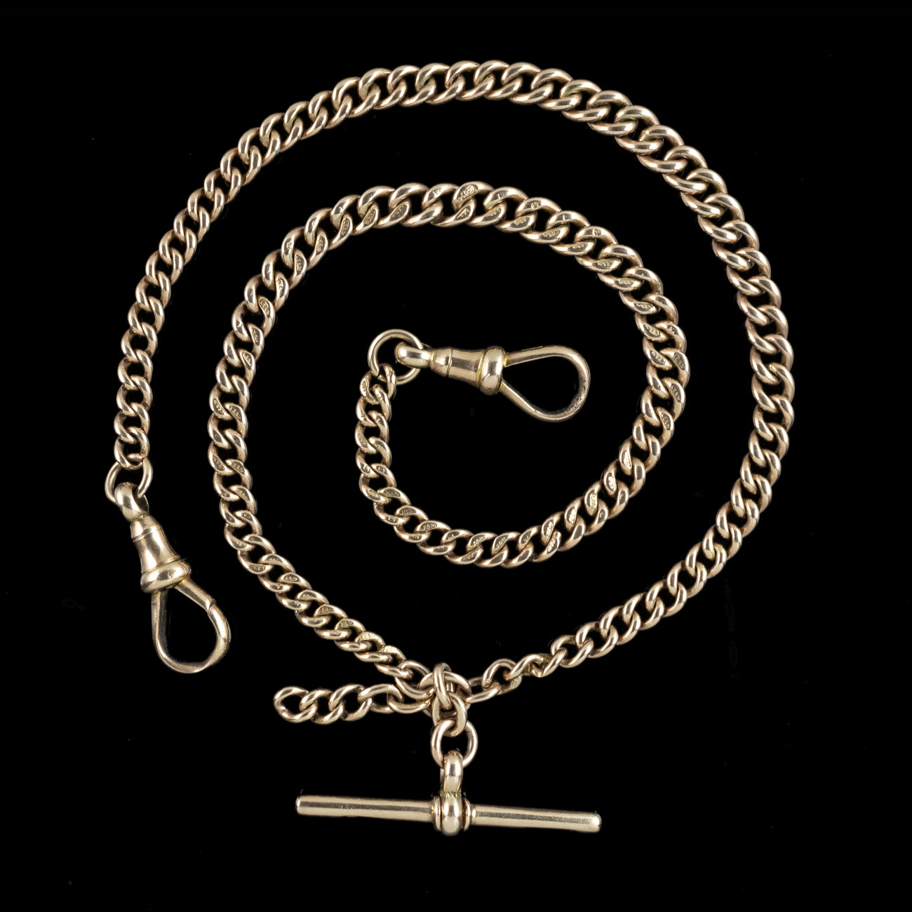 Antique Art Deco Albert Chain 9ct Gold Dated 1922 Secondary image