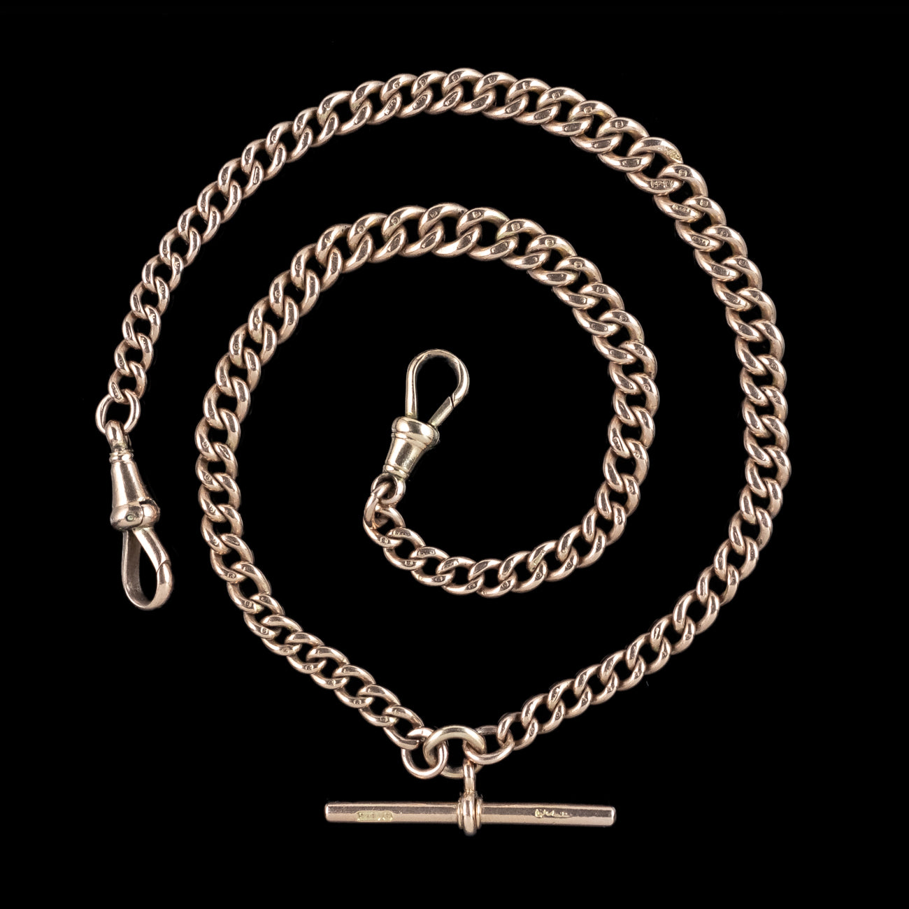 Antique Art Deco Albert Chain 9ct Gold Dated 1920 Secondary image