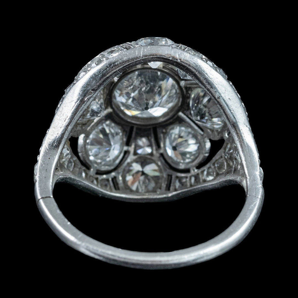 Antique Art Deco Diamond Bombe Cluster Ring 4ct Total
