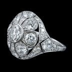 Antique Art Deco Diamond Bombe Cluster Ring 4ct Total