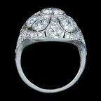 Antique Art Deco Diamond Bombe Cluster Ring 4ct Total