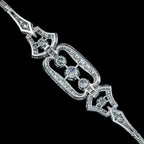 Antique Art Deco Diamond Bracelet 14ct Gold 3.4ct Total 