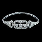 Antique Art Deco Diamond Bracelet 14ct Gold 3.4ct Total 