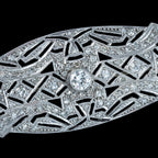 Antique Art Deco Diamond Brooch Platinum 1.9ct Total 