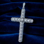 Antique Art Deco Diamond Cross Pendant 18ct Gold 1.4ct Total