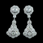 Antique Art Deco Diamond Earrings Night And Day 2.9ct Total
