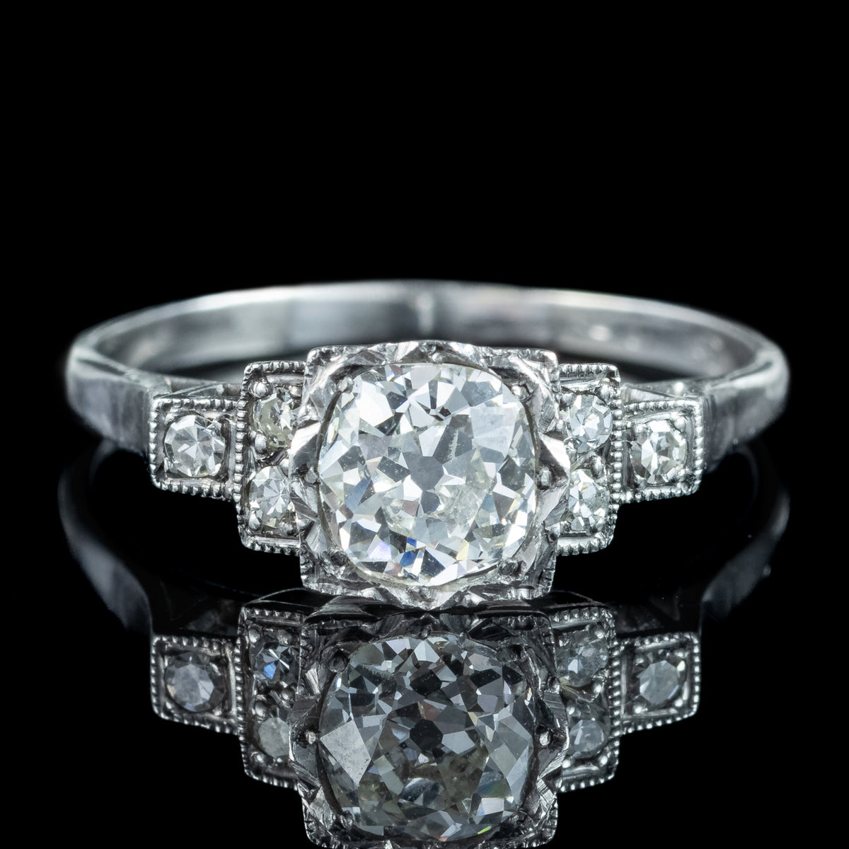 Antique Art Deco Diamond Ring 1.38ct Total