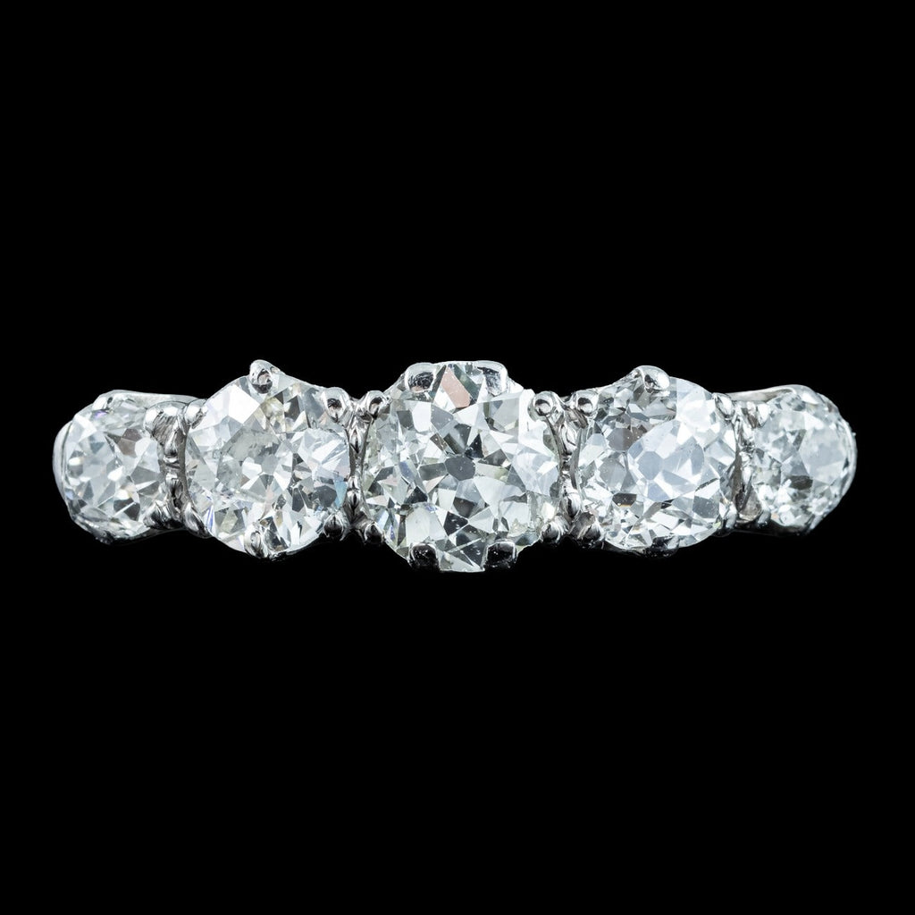 Antique Edwardian Diamond Ring 1.75ct Old Cut Diamonds