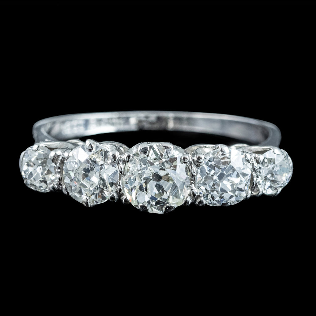 Antique Edwardian Diamond Ring 1.75ct Old Cut Diamonds