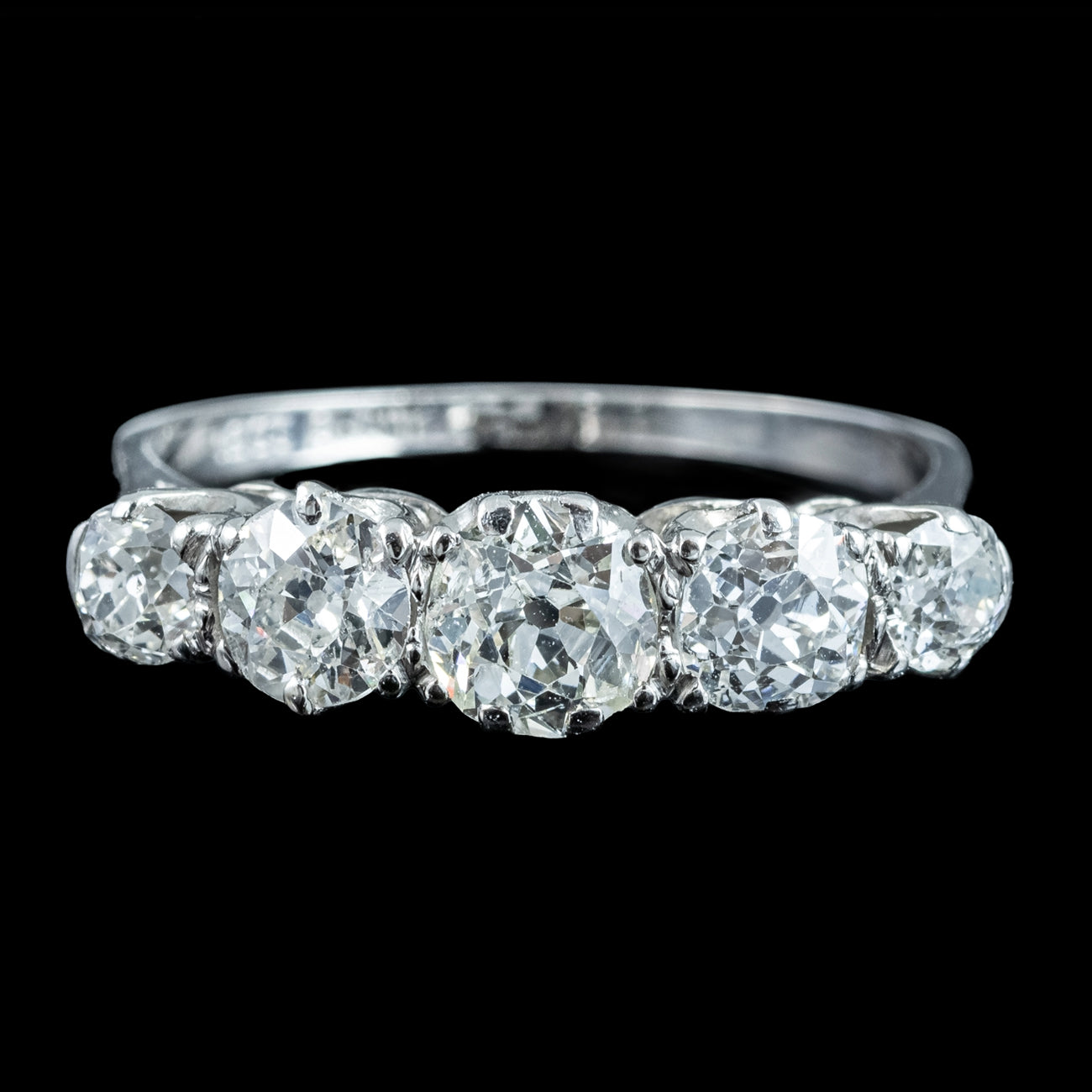 Antique Edwardian Diamond Ring 1.75ct Old Cut Diamonds