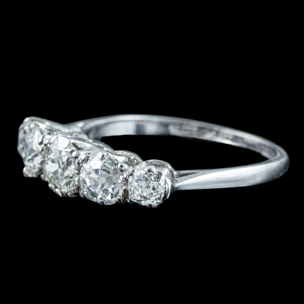 Antique Edwardian Diamond Ring 1.75ct Old Cut Diamonds