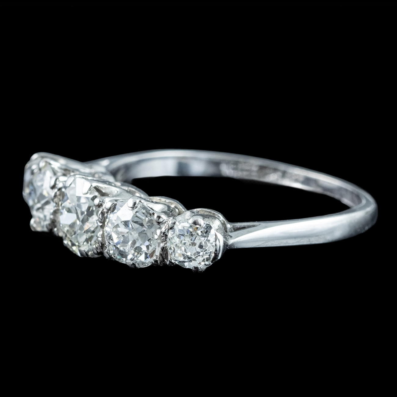 Antique Edwardian Diamond Ring 1.75ct Old Cut Diamonds
