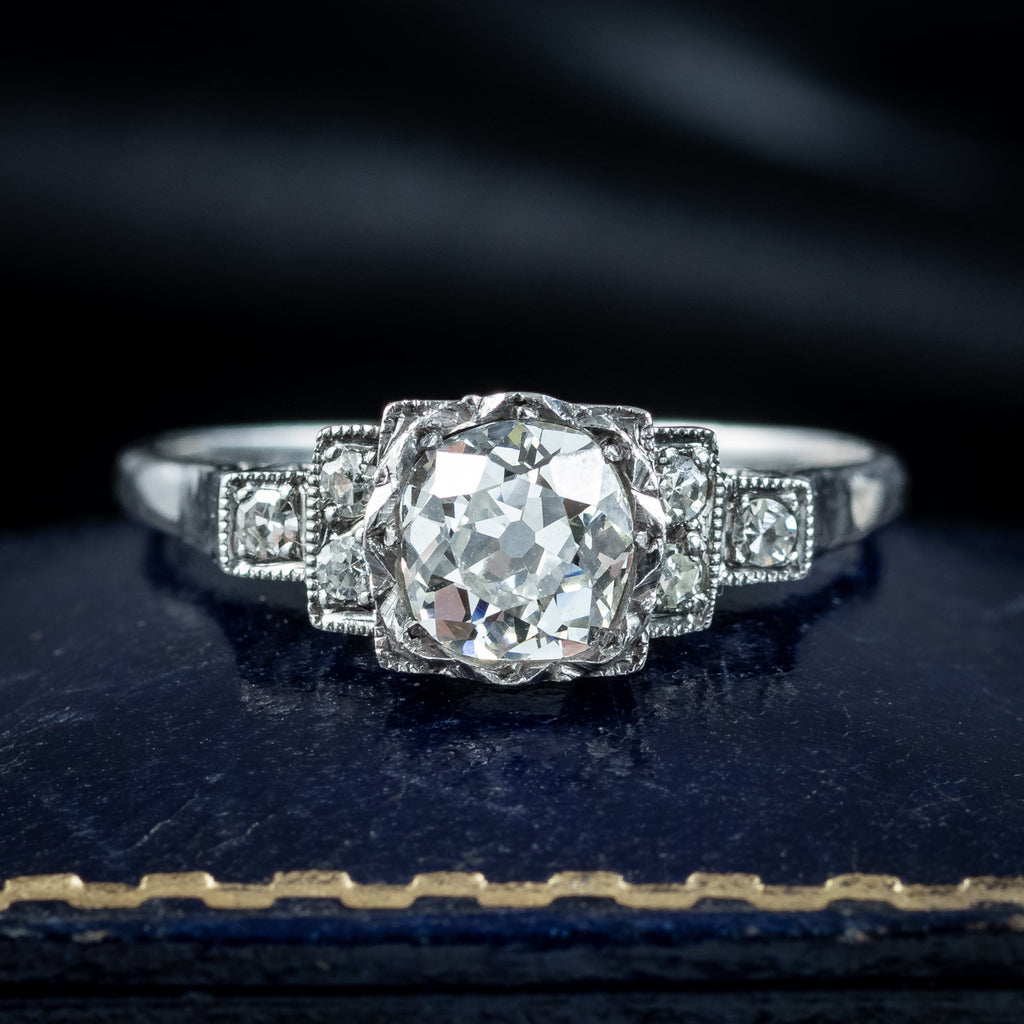 Antique Art Deco Diamond Ring 1.38ct Total