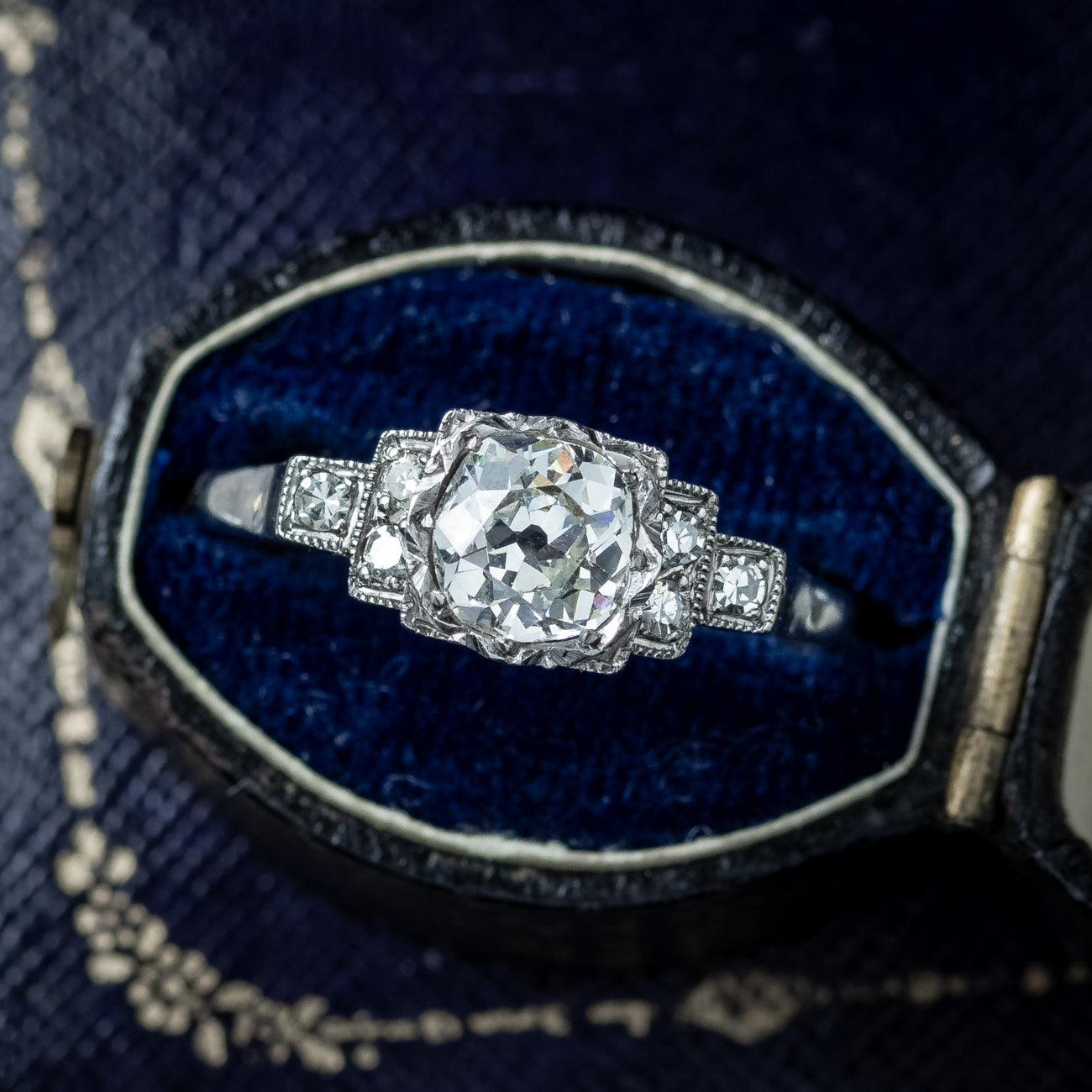 Antique Art Deco Diamond Ring 1.38ct Total Secondary image