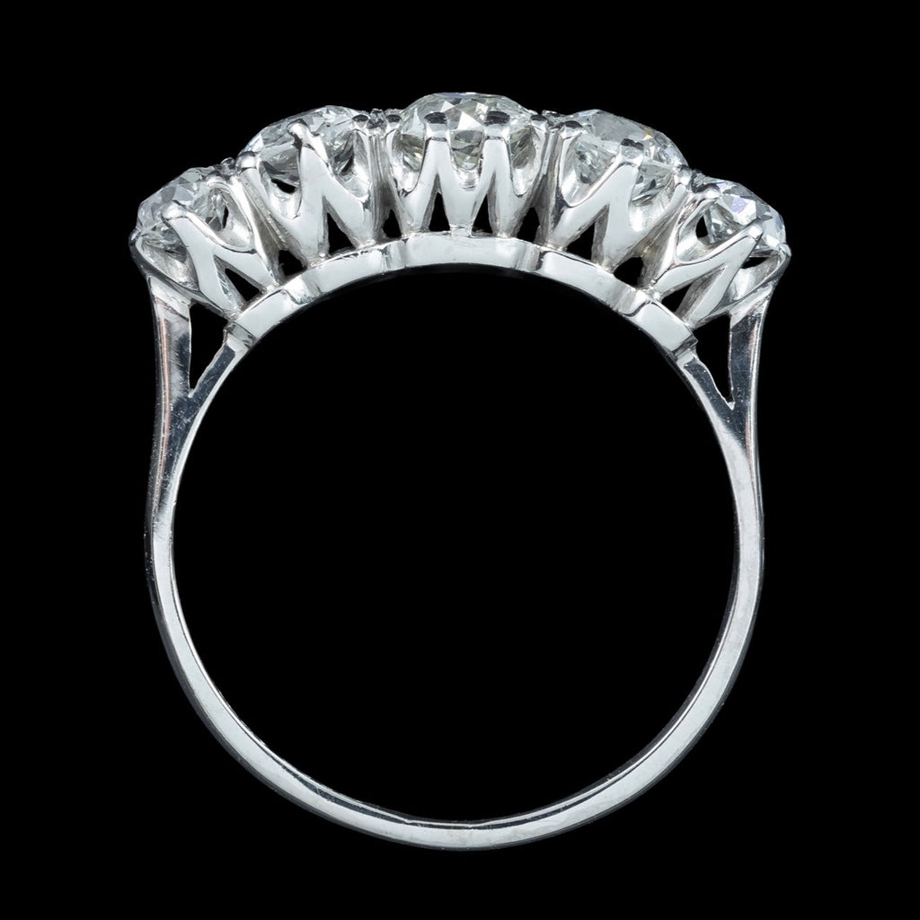 Antique Edwardian Diamond Ring 1.75ct Old Cut Diamonds