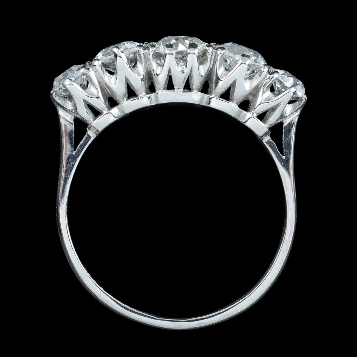 Antique Edwardian Diamond Ring 1.75ct Old Cut Diamonds